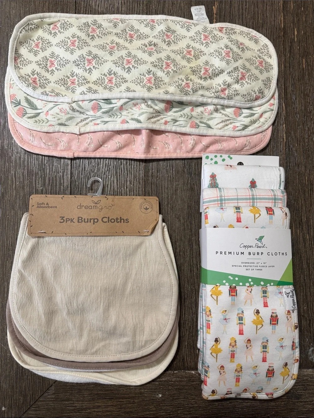 Copper Pearl, Neat & Dreamgro Burp Cloth Bundle | 9 Cloths | NWT + EUC